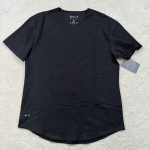 NWT BYLT Blend Lux Tshirt Mens XL Black Drop-Cut Short Sleeve Athletic Fit